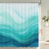 1 Pc Blue Art Abstract Pattern Shower Curtain Home Bathroom Decoration Printing Polyester Fabric Bath Curtains With Hooks