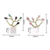 Natural Crystal Stone Sculptures Golden Tree Crystal Tree Brass Metal Branch Ornament Metal Figurine Home Decoration Accessories