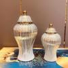 Vase Keramik Luxus galvanisiert allgemeines Gefäß Europäische Keramik Blumenvase Heimdekoration Eingang weiche Dekoration Aufbewahrungsglas