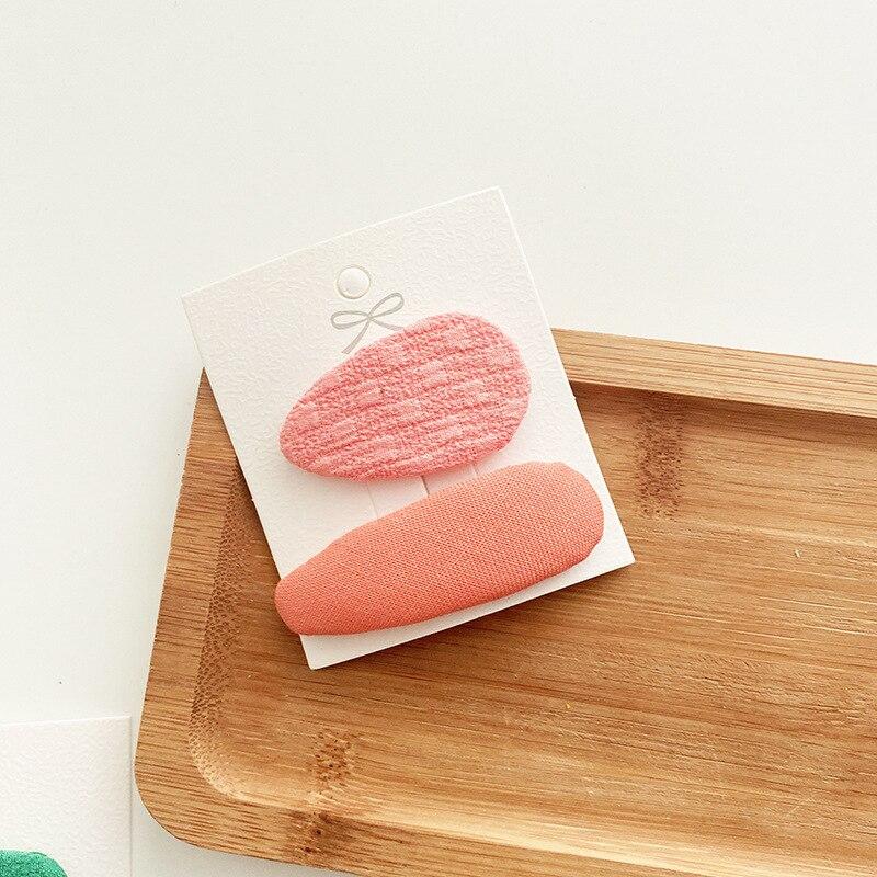 Nové korejské sponky do vlasů Sweet Girls Jednobarevné látkové spony pro děti Pokrývka hlavy Pokrývka hlavy Dívčí dětské vlasové doplňky