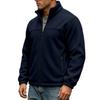 Men S Casual Fleece Lined Stand Collar Zip Up Sweatshirt