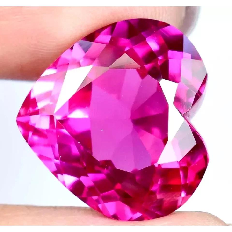 Heart Cut Natural Burmese Pink Ruby 93.15 Ct+ Flawless Certified Loose Gemstone