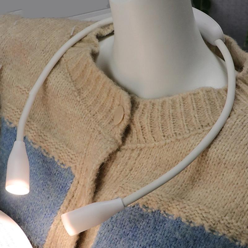 Versatile Neck Book Light LED Neck Reading Light With Adjustable Brightness,Soft Grip Pad,For Reading & Crafting