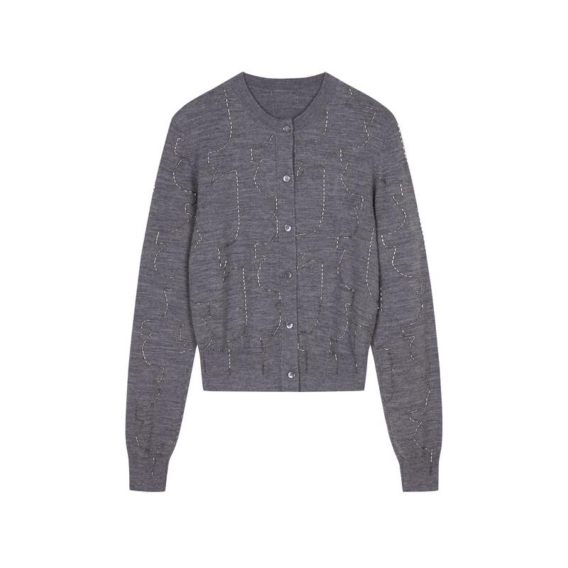 JNBY 2024 Autumn Beaded Wool Blend Cardigan