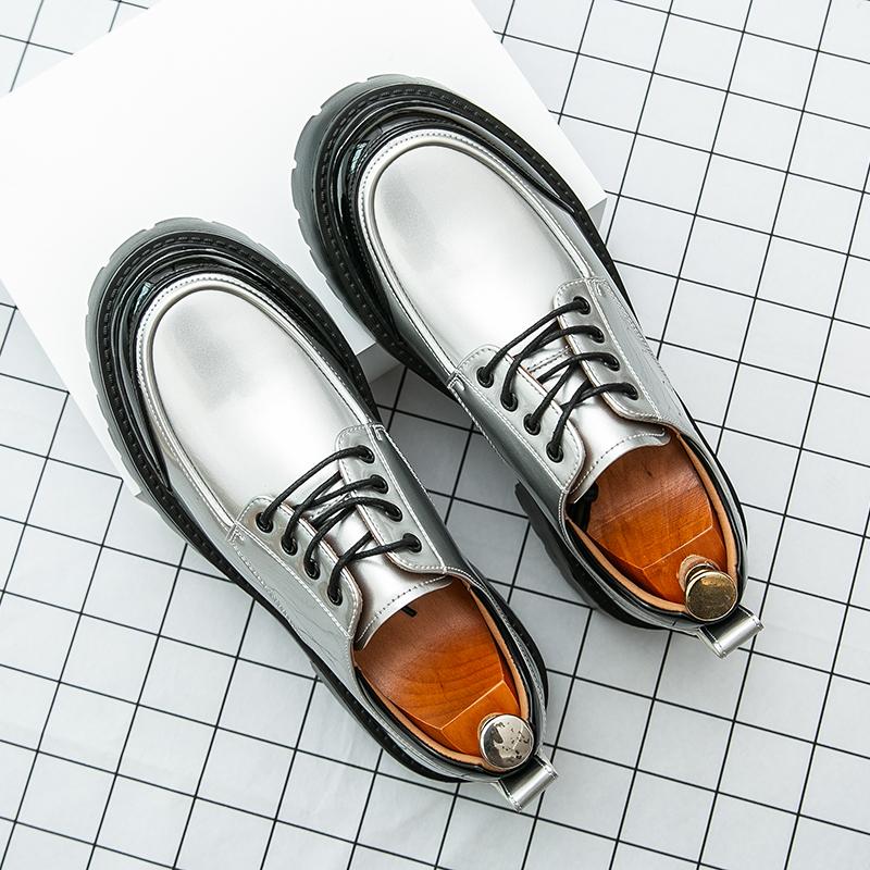 Fashionable Thick Soled Men Leather Oxford Shoes Classic British Style Leather Casual Shoes High-quality Men Urban Elegant Shoes