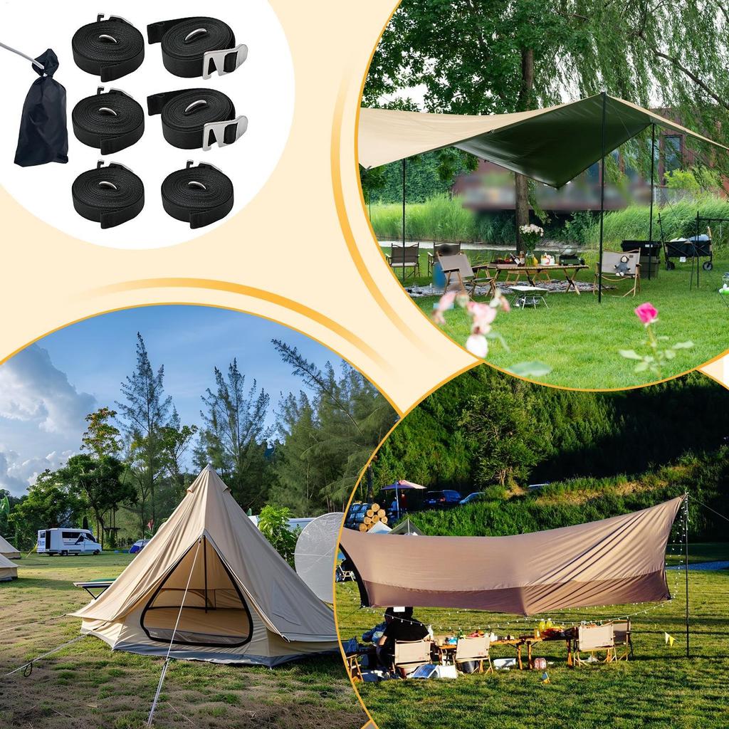 Awning Pull Strap 6 Pieces Awning Fixing Straps With Storage Bag Thickened Sunshade Fixing Rope Camping Accessories For Moving