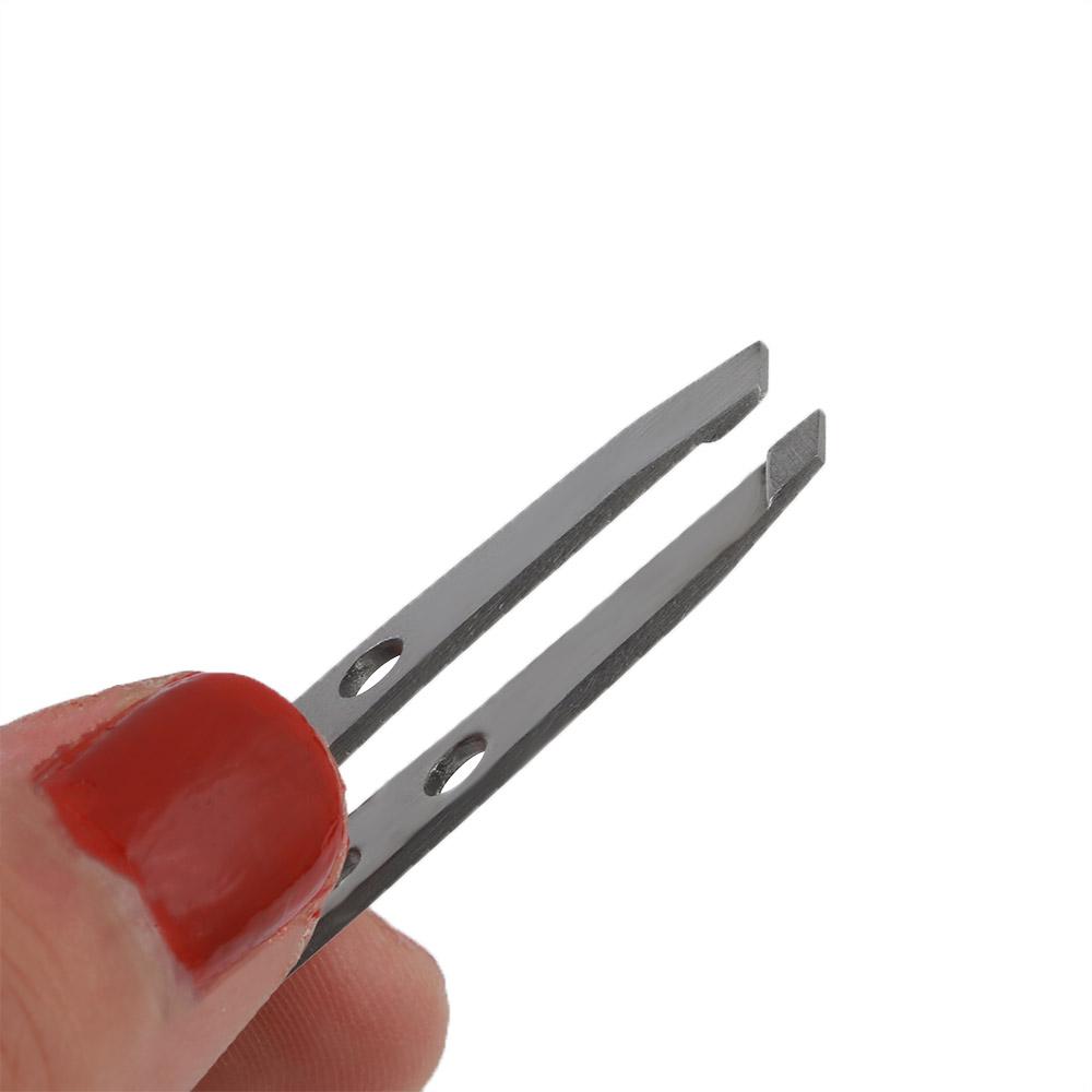 Fashion Makeup Tools Stainless Steel Threading Tweezers Bevel Brow Clip Tweezers Eyebrow Clip