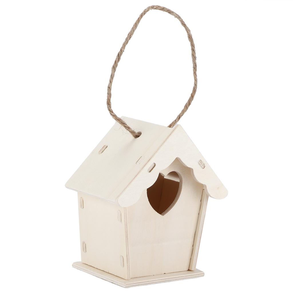 Wooden Birdhouse Kit DIY Paintable Birdhouse Building Kit for Kids Own Crafts DecorationCarving