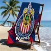 Custom Name Personalized Club Deportivo Guadalajara Print Beach Towel, for Trip Camping Beach Party Home Decor, Birthday Gift for Family & Friends