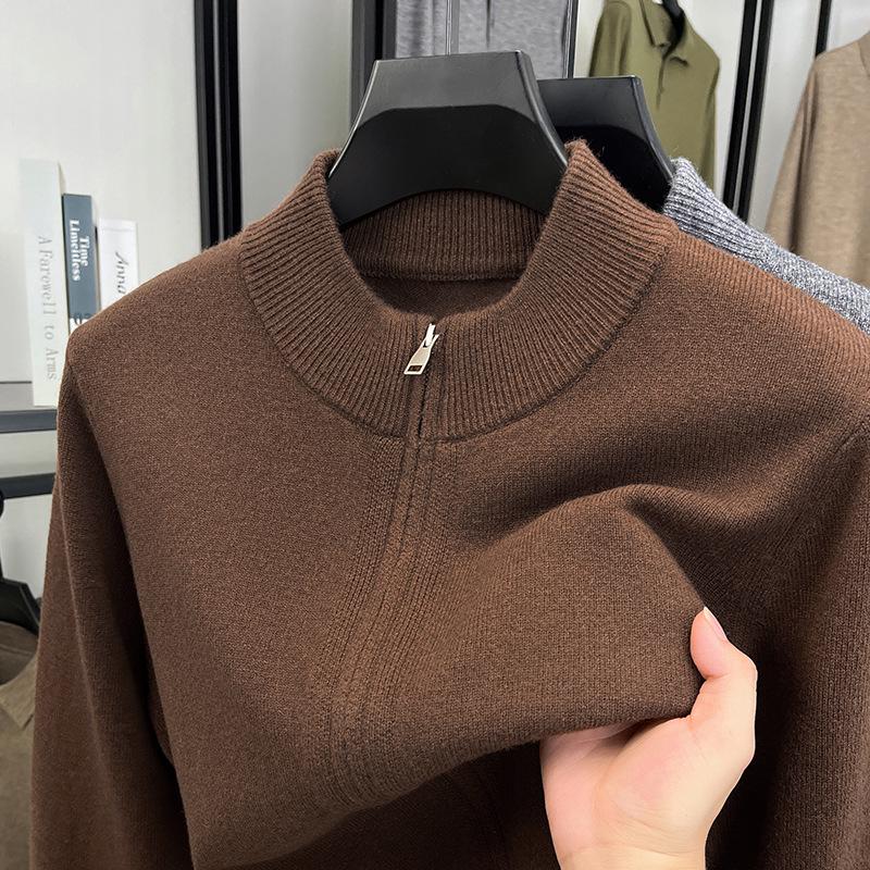 470g Men's Old Money Style Wool Zipper Cardigan Sweater - Thick Warm Knitwear