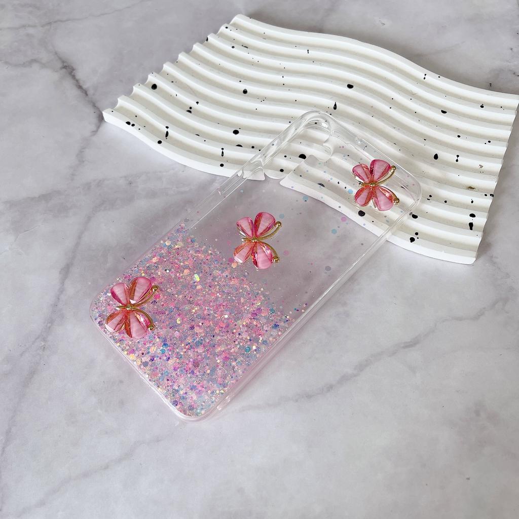 For Samsung Galaxy S24 FE Case Glowing In Dark 3D Butterfly Epoxy TPU Phone Cover