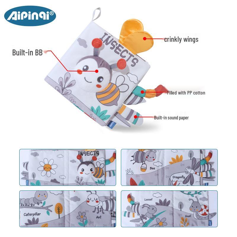 Nordischer Stil Baby Stoffbuch: Reißfestes und kaubares 3D-Spielzeugbuch