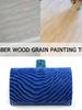 Blue Rubber Wood Grain Paint Roller with Handle Wood Texture Roller Handmade Clear Portable Practical DIY Graining Painting Tool