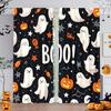 2pcs- Halloween Fun pumpkin print High Quality curtains, pole bag home decoration, room area decoration Durable Material