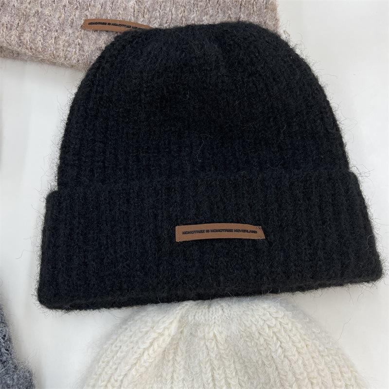 Knitted Hat Children's Winter Warm Bald Hat Lazy Wind Wool Pile Hat Big Head Circumference Show Face Small Cold Hat
