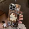 Brown Puppy Cartoon Lanyard Case for iPhone 16 15 14 13/12/11promax /xsmax/xr 7/8plus SE