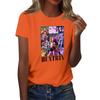 Women's  Group 2D Printed Round Neck Short Sleeve Top