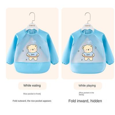 Waterproof Baby Feeding Bib Dirt Proof Long Sleeved Saliva Towel Burp Apron No-Wash Drool Towel Baby Bib Burp Clothes Children