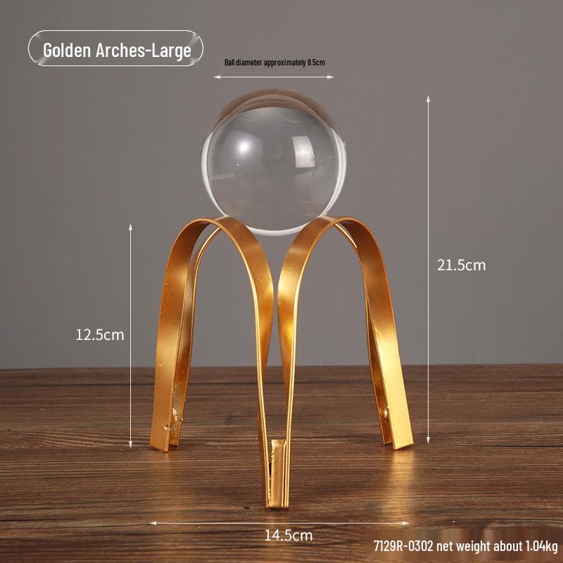 Nordic Leaf Crystal Ball Ornament: Elegant Light Luxury Decoration for Home Entrance, Living Room, Wine Cabinet, or Office Display.