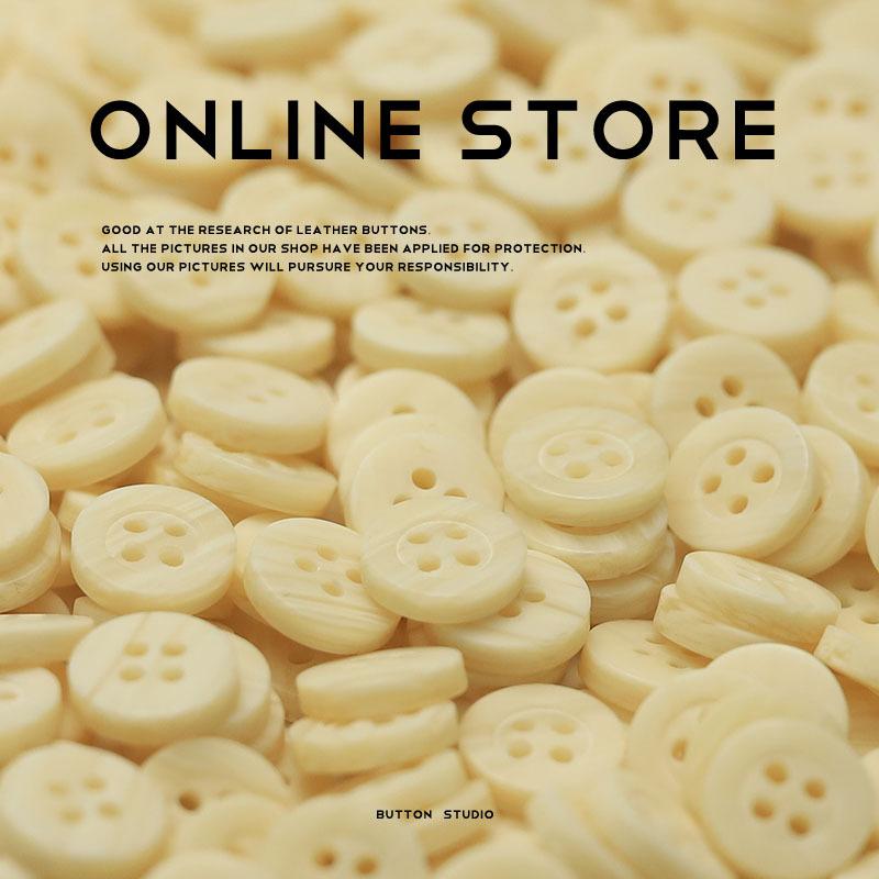 Off-White Resin Four-Eye Button Top Long-Sleeved Children'S Buttons Knitted Cardigan Shirt Clothing Accessories