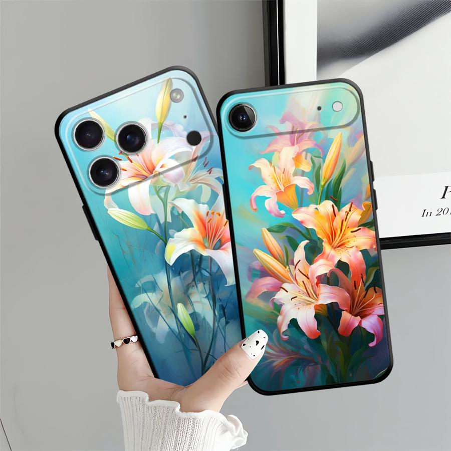 Simple Flower Case for Apple iPhone 17 Pro Max 11 XR XS MAX 16 Air 13 12 15 Pro 7 8 14 Funda Phone Cover