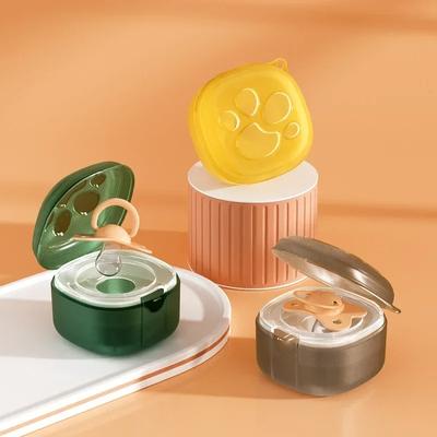 1 Stück Schnullerbox Kawaii Cartoon Katzenpfote Schnullerhalter Tragbare Transparente Schnulleraufbewahrungsbox Babyzubehör