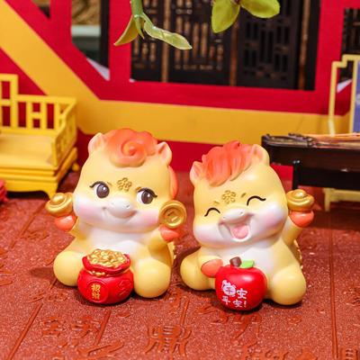 2026 Cute Year Of The Horse Ornament Horse Year Mascot Doll Zodiac Horse Diy Desktop Decoration Car Ornament  Year Gift