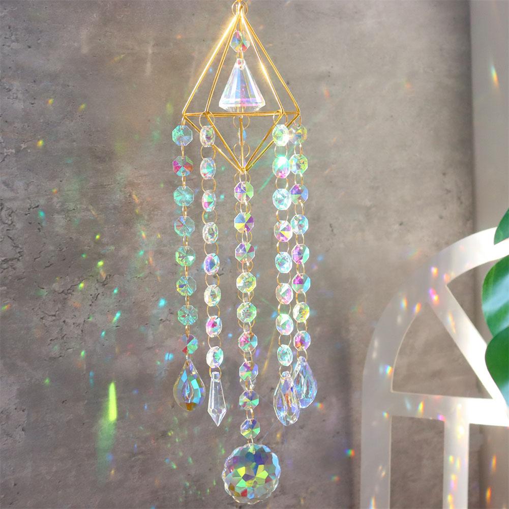 Wind Chime Car Pendant Colorful Chandelier Ornaments Pretty Crystal Suncatchers Jewelry Curtains Decor Garden Chandeliers Decor