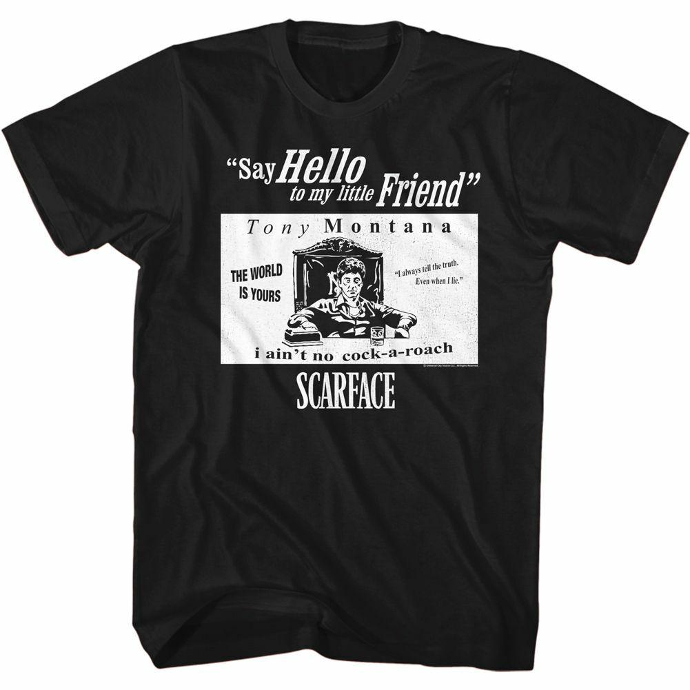 Scarface SF Quotes Black Adult T-Shirt XXXXL
