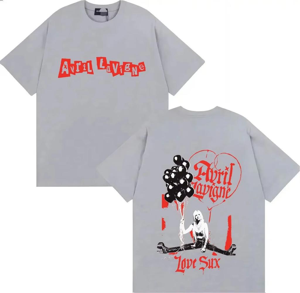 2026 Avril Lavigne A Trendy Rapper Is On A Doublesided Printed Cotton Tops Casual Loose Tshirt for Her Album Tour Unisex