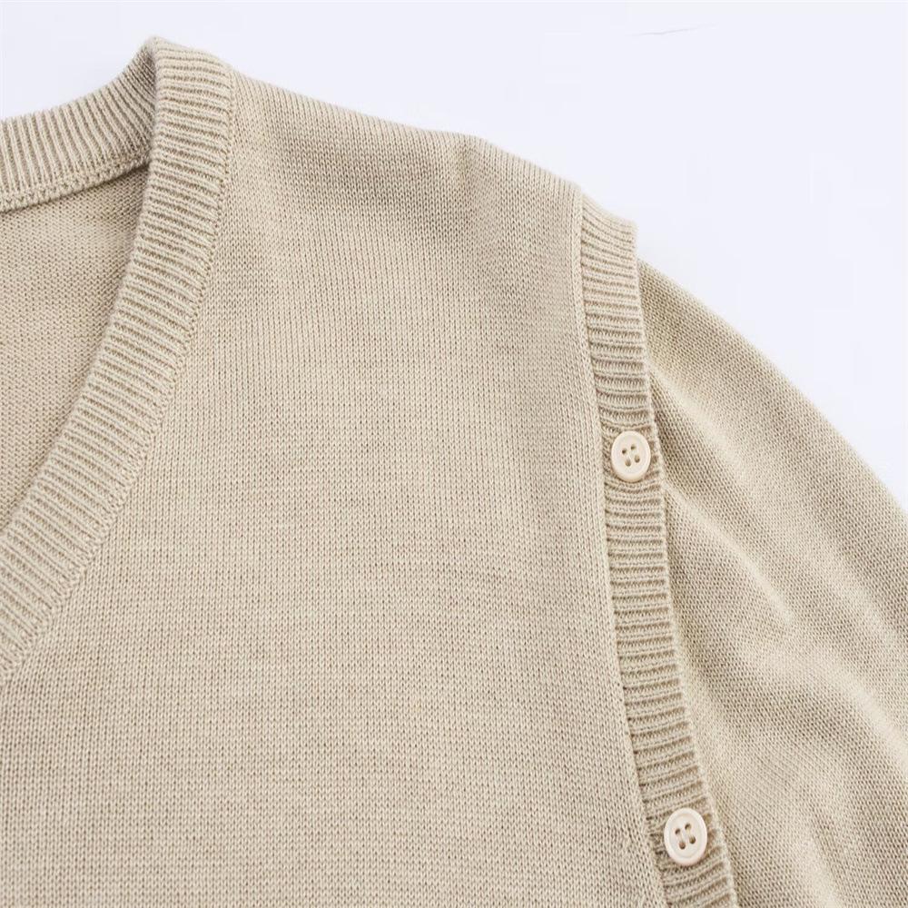 Autumn Women's Fashion Versatile Button-Decor Detachable Knit Pullover Sweater