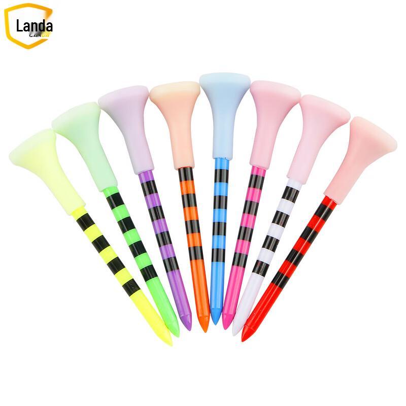 Landa Golf Luminous Striped Plastic Tees (50-pack)