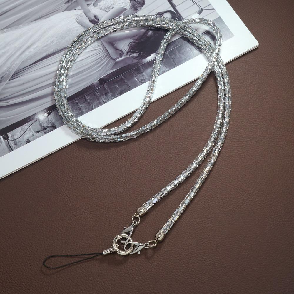 

Блестящий Стразы Шнурок для телефона Яркая Цепочка-ремешок для чехла телефона Аксессуары для телефона серебряный