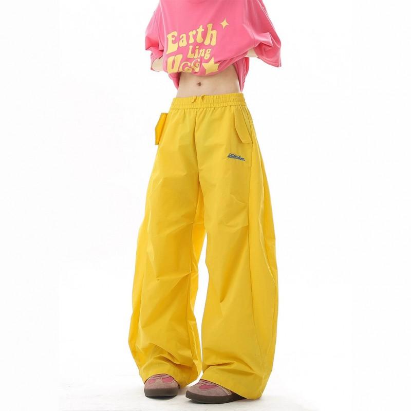 Mens Thin Quick-Dry Parachute Pants Loose Wide Leg Street Dance Casual Trousers