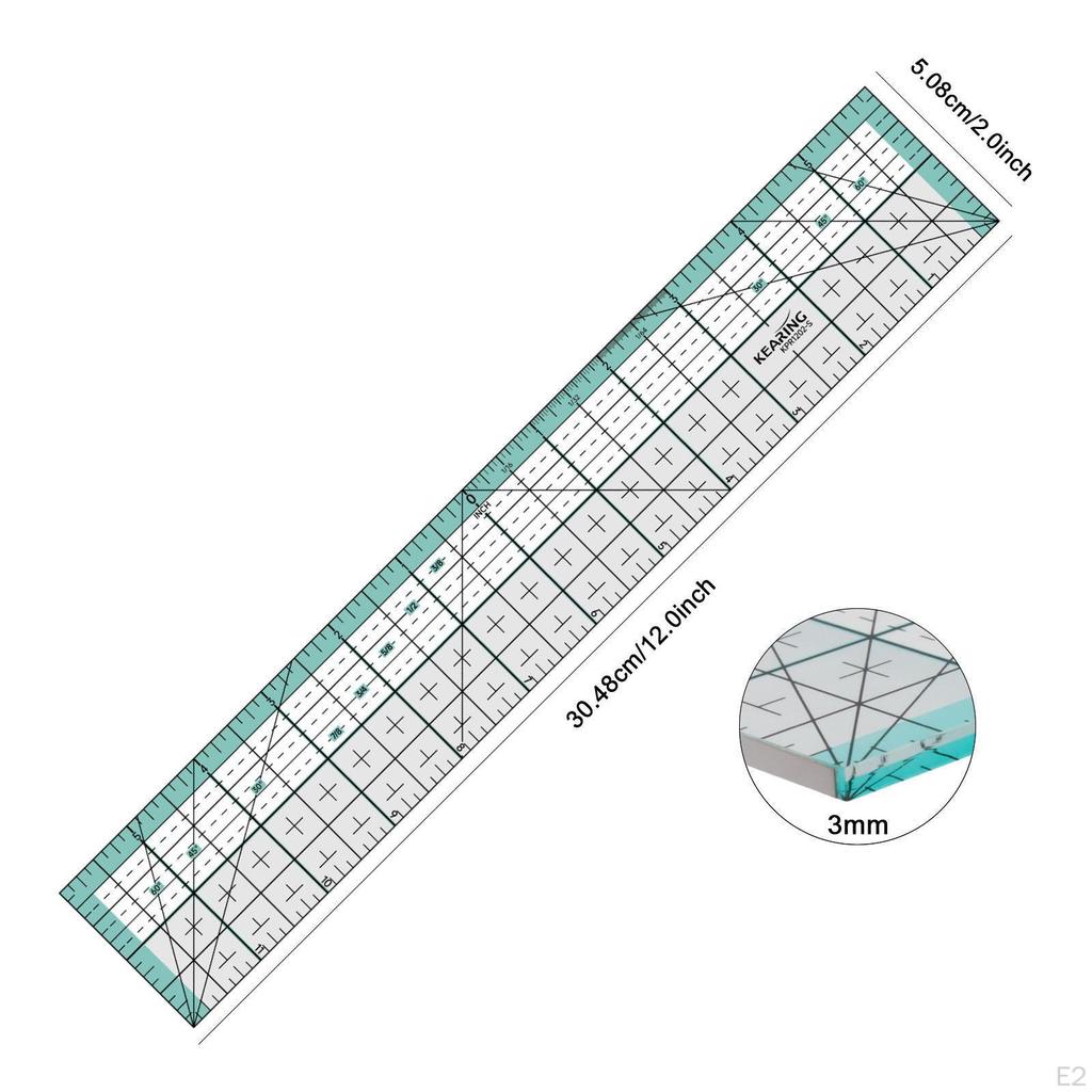 Quilting Ruler AntiSlip Sewing Patchwork Multifunctional Templates for