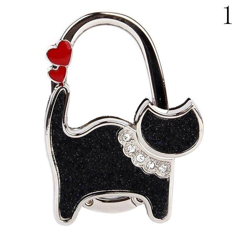 Foldable Table Cat Purse Rhinestone Hanger Hangbag Hook Holder Gifts