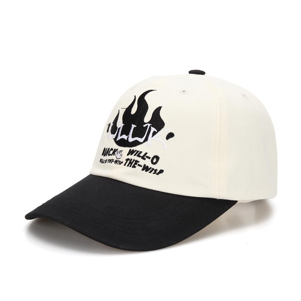 ULUK Will O' The Wisp Embroidered Cotton Color Block Ball Cap_Black