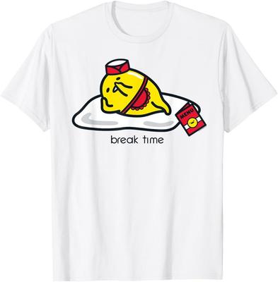 Gudetama Leniwe Jajko Kelner w Dinerze Czas Przerwy Koszulka T-Shirt