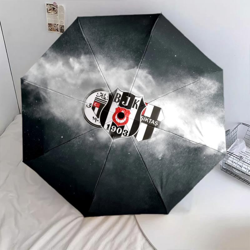 BJKpattern, automatic folding umbrella, portable and foldable design, 8 ribs, a Christmas or birthday gift.