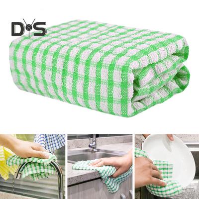 8 Teile/satz Baumwolle Küche Geschirrtuch Set Schnell Trocknend Überlegene Saugfähigkeit Geschirrtücher Plaid Print Reinigung Kleidung