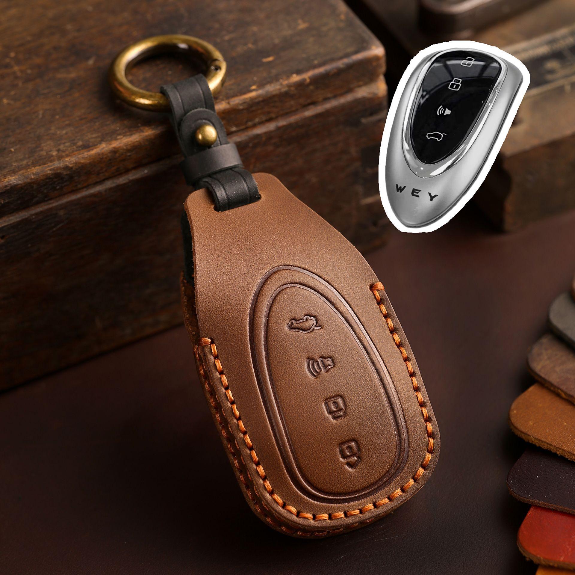 

Applicable To 23 Wei Pai Blue Mountain Key Case Leather/Wey Wei Brand Alpine Car Key Remote Control Protection Bag