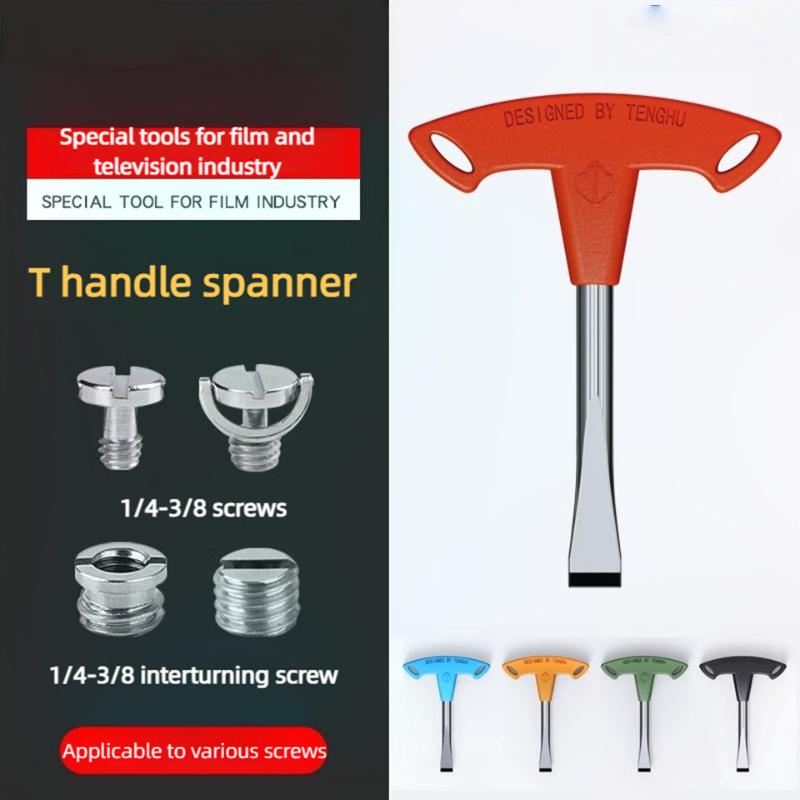 T Handle Screwdriver 1/4 3/8 Wrench Anti-slip High Hardness Alloy Steel for Camera Quick Release Plate Repair