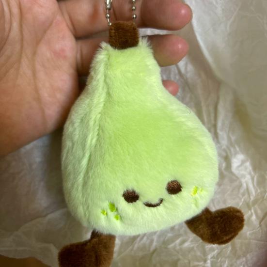Wish Come True Pear Plush Keychain Cute Soft Stuffed Fruit Pendant for Bags Backpacks Adorable Lucky Phone Charm Gift for Girls