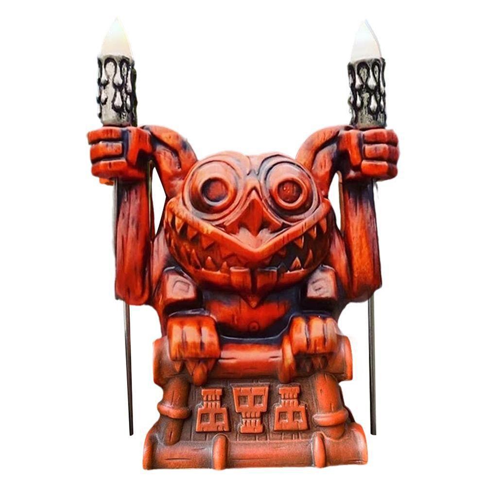 Decoration Retro Resin Tili Sculpture Hawaii Totem Tiki Figure Statue Torch Luminous Water Cup