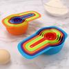 Baking Tools: Colorful 6-Piece Plastic Measuring Spoons & Double-Scale Cup Set