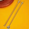 4pcs Reusable Coffee Stirrers Long Handle Multi-Function Drink Stirrers Silvery Decorative Stirring Rod Party Wedding