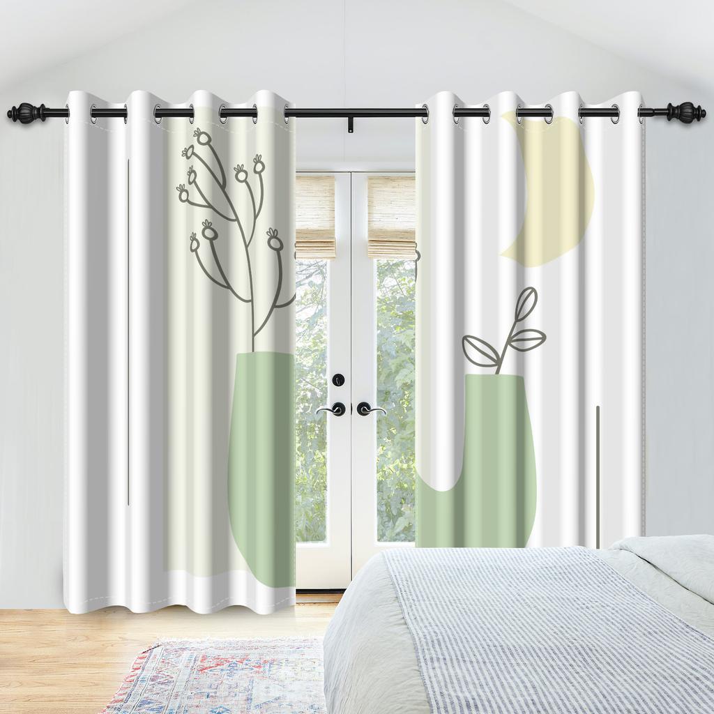 Lichtblockierende Abstrakte Linienkunst Vorhänge Beige Marine Minimalistische Schlafzimmer Wohnzimmer Dekor Thermische Fenster Vorhänge Modern Polyester Waschbar