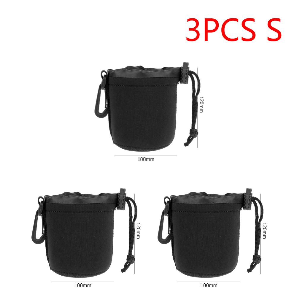 Camera Lens Bag Waterproof Soft Neoprene Camera Lens Pouch Bag Drawstring Protector Case with S M L XL Size