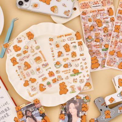 6 Τεμ. Kawaii Αυτοκόλλητα Καπιμπάρα Χαριτωμένα Αυτοκόλλητα Κινουμένων Σχεδίων Αυτοκόλλητα Διακόσμησης για Χειροποίητο Λογαριασμό Άλμπουμ Ημερολογίου Αισθητικά Είδη Γραφικής Ύλης Δώρα