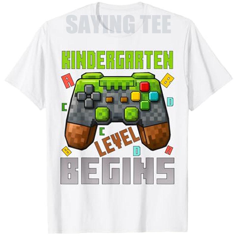Kindergarten Level Begins First Day of Kindergarten Gaming TShirt Im Ready To CrushKindergarten Monster Truck Boys Saying Tee S